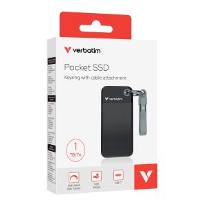 Verbatim Pocket SSD USB 3.2 Gen 2 1TB Black/Grey Hard Drive