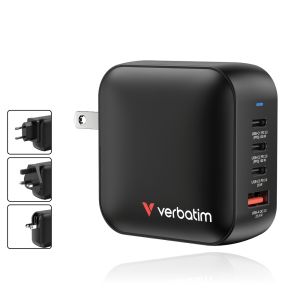 Зарядно устройство Verbatim Mini GaN Charger 100W 4 Port US plug with EU and UK adaptors