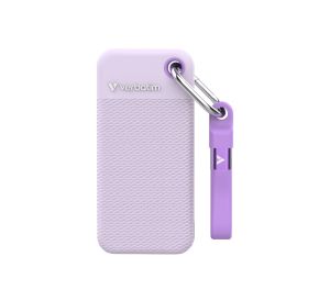 Verbatim Pocket SSD USB 3.2 Gen 2 1TB Purple Hard Drive incl. two rubber sleeves