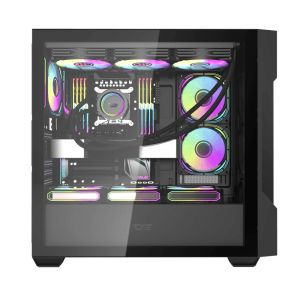 Darkflash Case ATX - DS900 Mesh Black - 4 x 120 mm A-RGB fans included