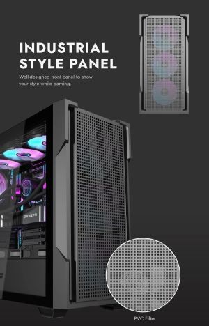 Darkflash Case ATX - DS900 Mesh Black - 4 x 120 mm A-RGB fans included