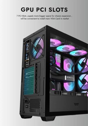 Darkflash Case ATX - DS900 Mesh Black - 4 x 120 mm A-RGB fans included