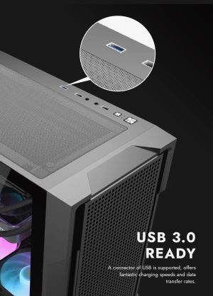 Darkflash Case ATX - DS900 Mesh Black - 4 x 120 mm A-RGB fans included