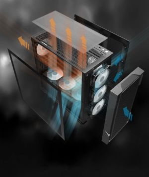 Darkflash Case ATX - DS900 Mesh Black - 4 x 120 mm A-RGB fans included