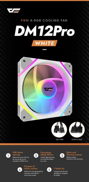 Darkflash вентилатор Fan 120mm DM12 Pro A-RGB White