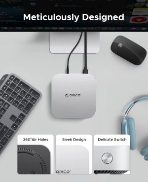 Orico докинг станция SSD Docking station M.2 NVMe - USB-C(10Gbps) x 1, USB3.2 x 2, USB2.0 x 2, M.2 x 1, Audio, SD/TF 4.0 - MiniLink M49P-EU-SV
