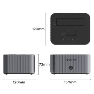 Orico докинг станция Storage - HDD/M.2 Dock - 2 BAY Offline Clone 2.5/3.5/M.2 NVMe USB-C/USB-A - IT28E-C-EU-GY