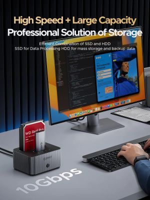 Orico докинг станция Storage - HDD/M.2 Dock - 2 BAY Offline Clone 2.5/3.5/M.2 NVMe USB-C/USB-A - IT28E-C-EU-GY