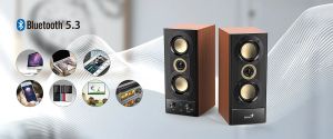 Genius Speakers 2.0 - SP-HF800BT - 20W RMS, Bluetooth 5.3, Wood