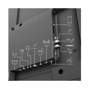 Television Thomson Smart QLED TV 43"; Google TV; 3840 x 2160 (4K UHD), 4000:1, QLED, 60 Hz, DVB-T/T2/C/S/S2, HDR10, Hotel mode, Wi-Fi, Bluetooth, LAN, HDMI 2 (2.0) + 2 (2.1), USB 2 (2.0) + 1 (3.0), Central Swivel Stand, Dark gray