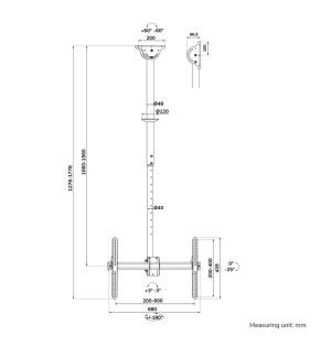 Neomounts Flat Screen Ceiling Mount (Height: 106-156 cm)