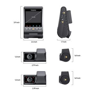 VIOFO Видеорегистратор Dash Cam A329S 3 Channel - 4K, HDR, Triple Sony STARVIS 2, GPS, Bluetooth, FOV Fisheye Cabin