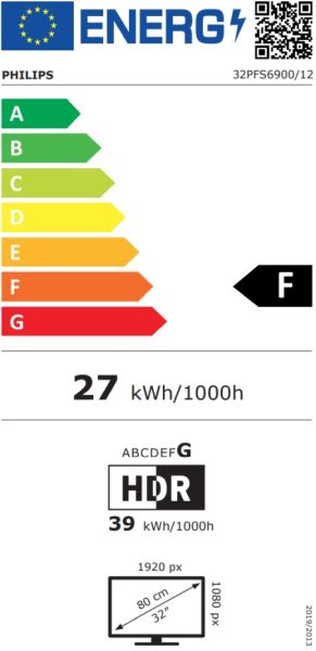 TV Philips 32PFS6900/12, 32" FHD LED 1920x1080, DVB-T/T2/T2-HD/C/S/S2, Ambilight 3, HDR 10, HLG, Dolby Audio, Smart, Titian, Pixel Plus FHD, 8GB, HDMI*3, USB*2, 802.11n, 12W RMS, Black
