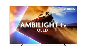 Philips TV 55OLED770/12, 55" UHD 4K OLED 120Hz Ultra-low lag, 3840x2160, DVB-T/T2/C/S/S2, Ambilight 3, HDR10+, Titan OS, Dolby Vision, Atmos, DTS:X, P5 Perfect Picture /Al, BT 5.2, 4*HDMI, VRR, 2* USB, 802.11ac, 20W RMS
