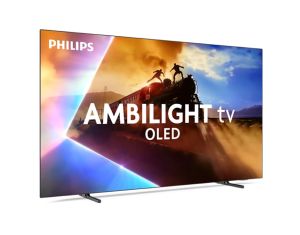 Philips TV 55OLED770/12, 55" UHD 4K OLED 120Hz Ultra-low lag, 3840x2160, DVB-T/T2/C/S/S2, Ambilight 3, HDR10+, Titan OS, Dolby Vision, Atmos, DTS:X, P5 Perfect Picture /Al, BT 5.2, 4*HDMI, VRR, 2* USB, 802.11ac, 20W RMS