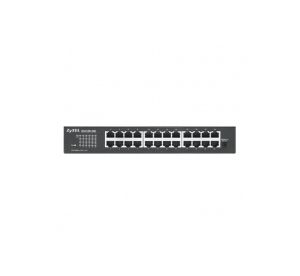 Switch ZyXEL GS1100-24E 24-port Gigabit Unmanaged switch v3, Fanless, 802.3az (Green), desktop/19" rackmount