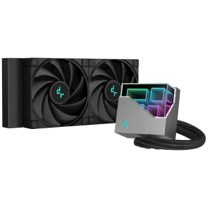 DeepCool LT520, 240mm CPU Liquid Cooler, 2x120mm FK120 PWM FDB Fans, 4th Gen Water Pump, ARGB Multidimensional Infinity Mirror Top Cap, Black, Int.LGA2066/2011v3/2011/1700/1200/1151/1150/1155, AMDsTRX4/sTR4/AM5/AM4
