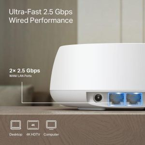 Меш система TP-LINK Deco BE25 (3-pack), BE3600, 2x 2.5GbE, Wi-Fi 7