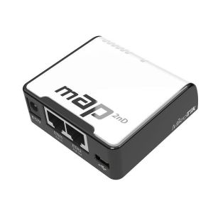 Wireless Access Point MikroTik RBmAP2nD, Dual-Chain 2.4GHz micro AP, 650MHz CPU, 64MB RAM, 2xEthernet, PoE out