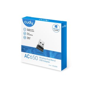 Wireless Nano Adapter Cudy WU650S, USB 2.0, 2.4/5 Ghz, Antenna Gain 2dBi