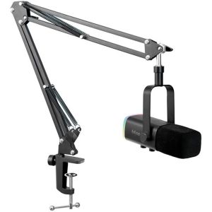 Микрофон със стойка FIFINE AM8T Dynamic RGB - Black