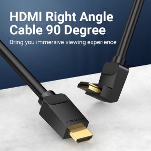 Vention HDMI Right Angle 90 Degree v2.0 M / M 4K/60Hz Gold - 2M Black - AARBH