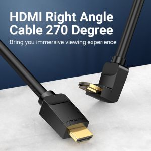 Vention HDMI Right Angle 270 Degree v2.0 M / M 4K/60Hz Gold - 1.5M Black - AAQBG