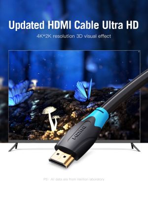 Vention HDMI v2.0 M / M 4K/60Hz Gold - 2M Black - AACBH