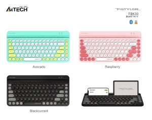 Wireless Keyboard A4TECH FBK30, Bluetooth & 2.4G, Raspberry, Smartphone Cradle