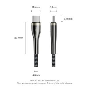 Vention кабел Cable - USB2.0 Type-C to Type-C - 5A Fast Charging, 240W, PD3.1, 1.2m -  CTYBAV