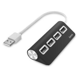 Компютърен аксесоар USB HUB 4 порта HAMA USB 2.0 BK
