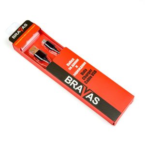 Cable BRAVAS USB Type A -Type C black 1m., certified