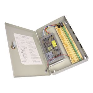 CCTV power supply 12V 15A 18 channels with protection, metal box