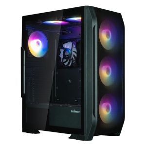 Zalman Case ATX - N7 PLUS - 7 fans included, Tempered Glass