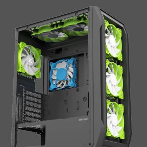 Zalman Case ATX - N7 PLUS - 7 fans included, Tempered Glass