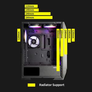 Zalman Case ATX - N7 PLUS - 7 fans included, Tempered Glass
