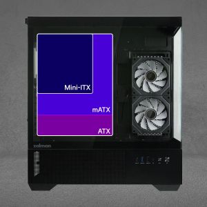 Zalman Case ATX - Chronix BLACK - 3 x 120 mm A-RGB, USB-C, Tempered Glass