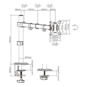 Gembird Monitor Mount - MA-D1-01 - 1 Monitor