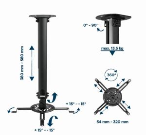 Gembird Стойка за таван за проектор Projector Ceiling Mount - CM-B-01