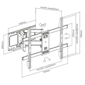 Gembird стенна стойка за телевизор TV Mount - WM-80ST-02 - 37"-80", 60 kg
