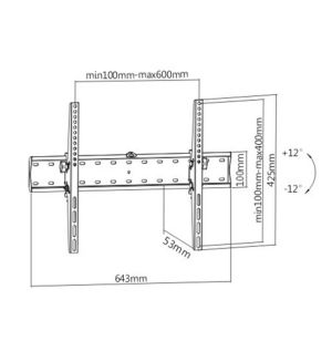 Gembird стенна стойка за телевизор TV Mount - WM-70T-02 - 37"-70", 40 kg