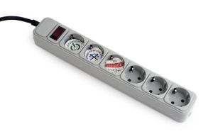 Gembird Surge Protector - SPG6-B-6C - 6 x Schuko, 1.8 m, IP20