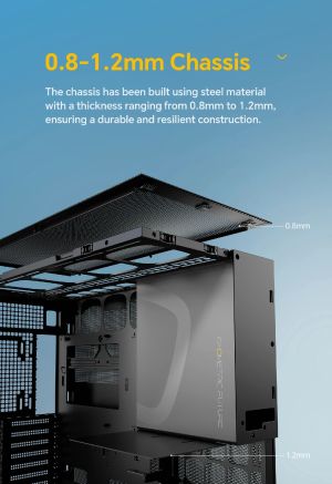 Geometric Future Case EATX - Model 5 Vent Black - 5 x 140 mm aRGB fans included