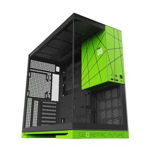 Geometric Future Case EATX - Model 5 Black/Green, NVIDIA style limited edition