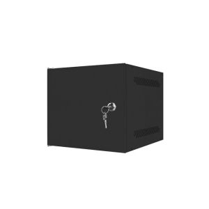 Комуникационен шкаф Lanberg rack cabinet 10" wall-mount 4U / 280x310 for self-assembly (flat pack) with metal door, black