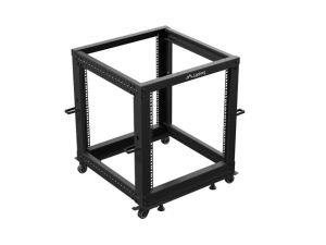 Комуникационен шкаф Lanberg open rack 19" 12U 600x600-1100 adjustable black