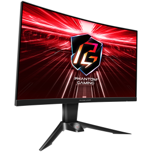 Asrock Curved Gaming Monitor, 27" QHD(2560x1440) 1500R VA, AG, 165 Hz, 110% sRGB, 4000:1, 550 cd/m², 178º/178º, 1ms (MPRT), Flicker-free, Hight, Swivel, Tilt Adjustment 2x 2W Speakers, 2x HDMI, 1x DP, 1x Audio, Wi-Fi Antenna, 3Y