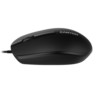 CANYON M-10, Canyon Wired optical mouse with 3 buttons, DPI 1000, with 1.5M USB cable, black, 65*115*40mm, 0.1kg