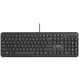 CANYON HKB-20, wired keyboard with Silent switches ,105 keys,black, 1.8 Meters cable length,Size 442*142*17.5mm,460g,BG layout