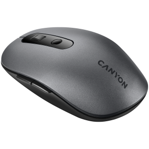 CANYON MW-9, 2 in 1 Wireless optical mouse with 6 buttons, DPI 800/1000/1200/1500, 2 mode(BT/ 2.4GHz), Battery AA*1pcs, Grey, 65.4*112.25*32.3mm, 0.092kg